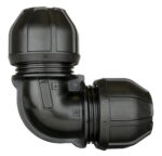 UTC 90‑degree transition elbow designed to redirect flow between pipes of various materials such as copper, galvanized iron, and PVC.