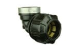 CTS 90‑degree elbow coupler with a female NPT thread for directional changes between CTS HDPE pipe and threaded fixtures.