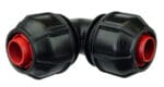 SIDR 90‑degree compression elbow for redirecting inside‑dimension HDPE pipelines with minimal pipe twist.