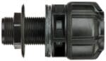 IPS‑OD tank connector with a male thread for securely connecting HDPE pipe to tanks or vessel ports.